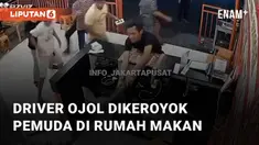 Rekaman CCTV menunjukkan seorang driver ojol dikeroyok sekumpulan pemuda di rumah makan