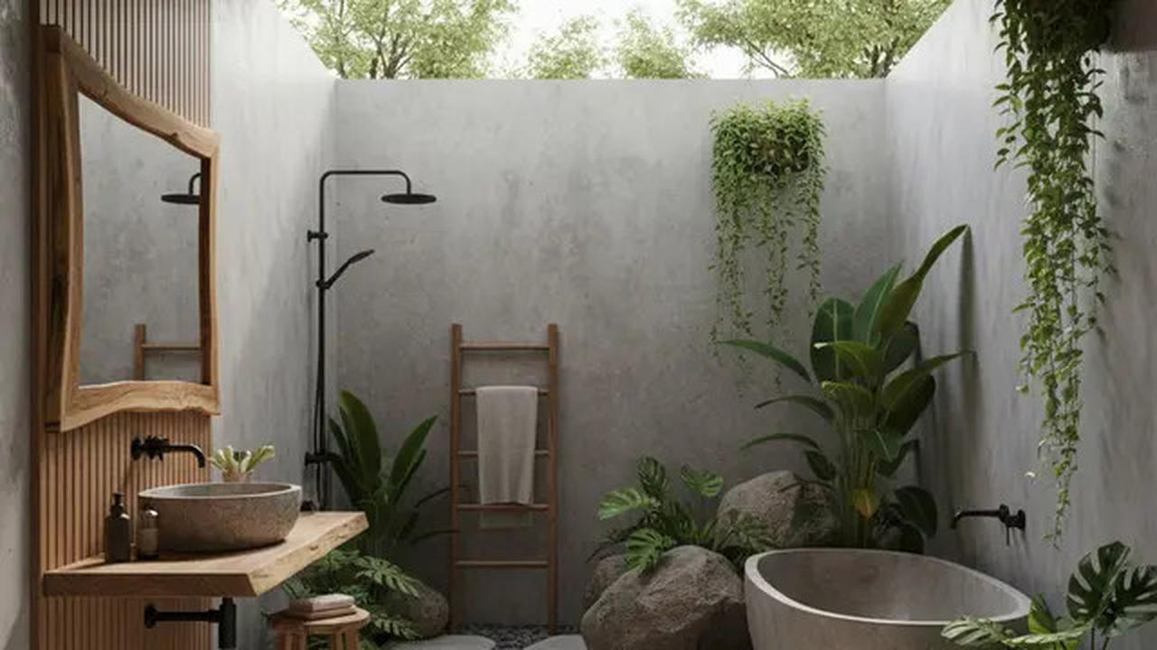 Delapan Model Kamar Mandi Bertema Alam 2025, Desain Natural Bikin Suasana Tenang