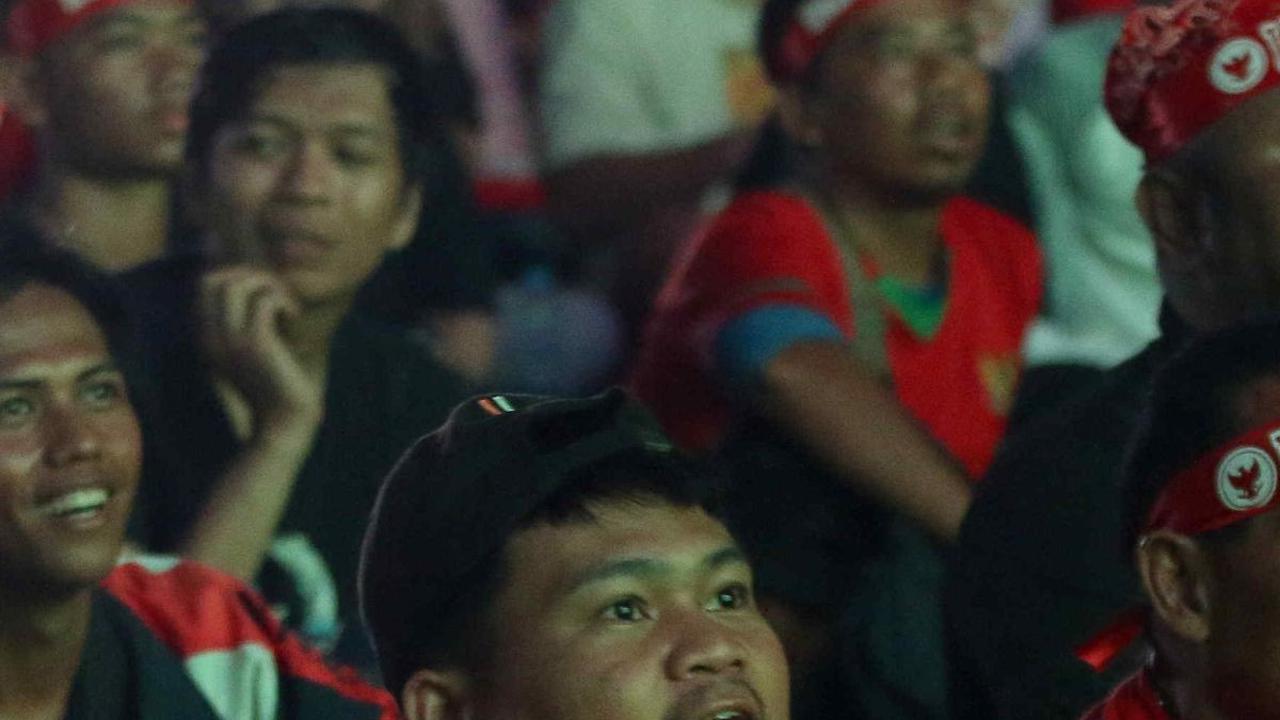 Ajang nobar pertandingan Timnas Indonesia U-23 vs Irak U-23 ini digelar oleh Pemprov DKI Jakarta.&nbsp;Foto: Liputan6.com/Herman Zakharia