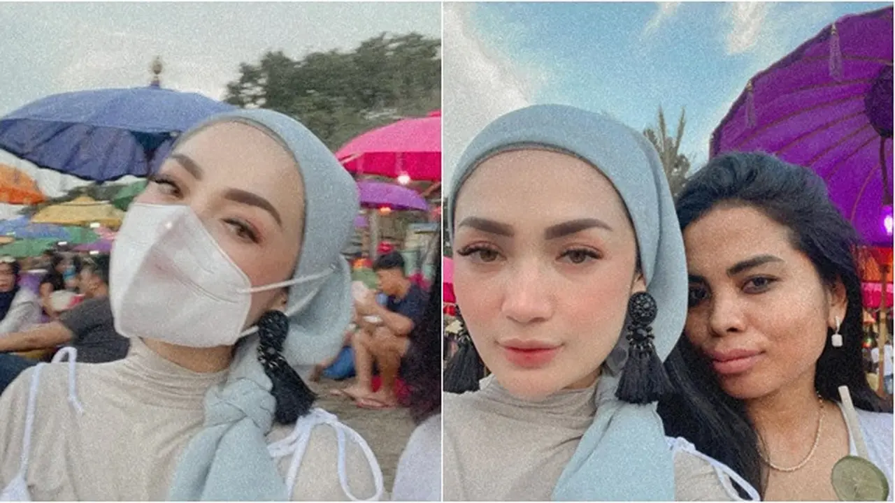 6 Potret Imel Putri Cahyati saat Liburan di Bali, Gaya Hijabnya Banjir Kritikan