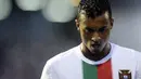 Reaksi gelandang serang Portugal Luis Cunha "Nani" di laga pemanasan PD 2010 melawan Kamerun di Sports Complex, Covilha, Portugal, 1 JUni 2010. Portugal unggul 3-1. AFP PHOTO / MIGUEL RIOPA 