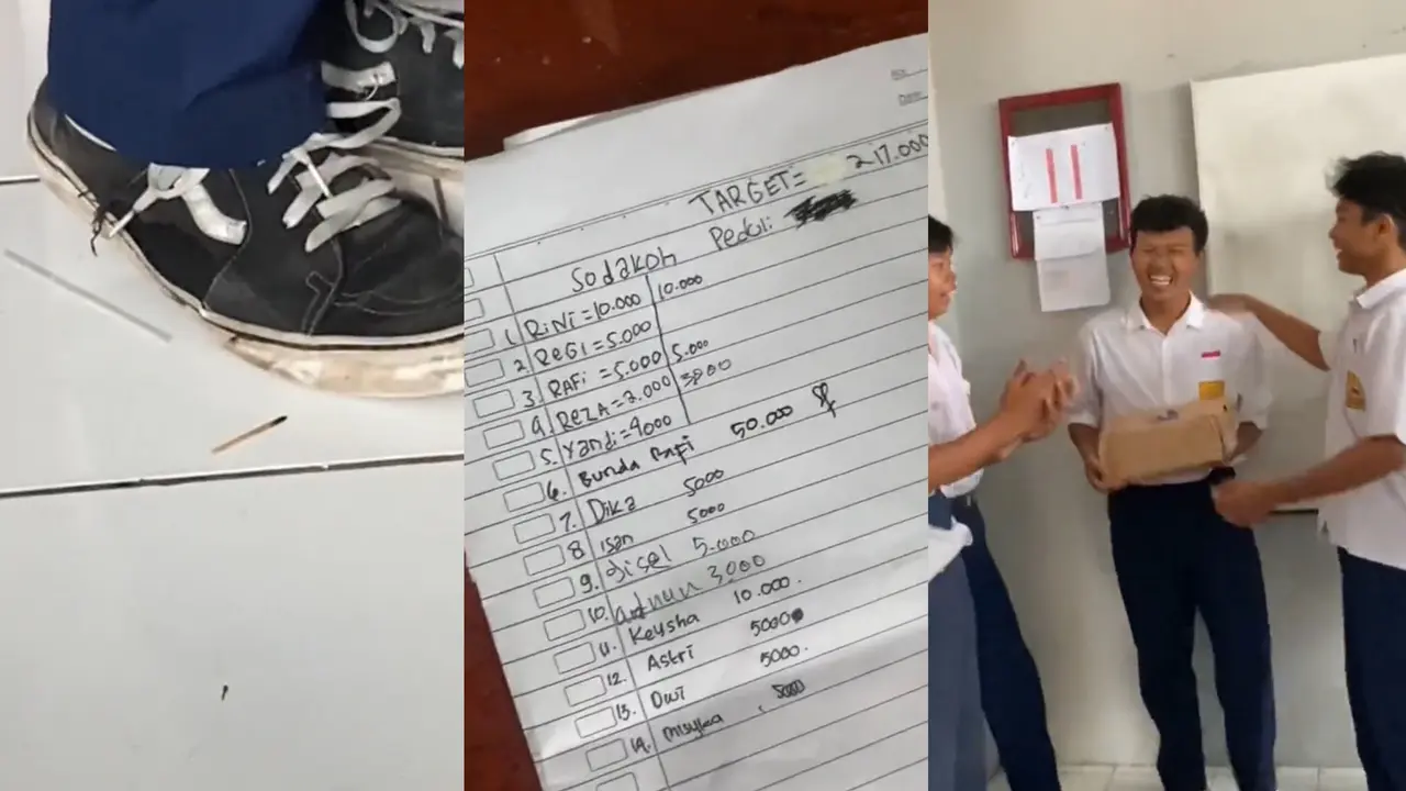 Viral Anak SMP Patungan Beli Sepatu Teman yang Jebol, Banjir Pujian Warganet (Sumber: Twitter/akuluka)