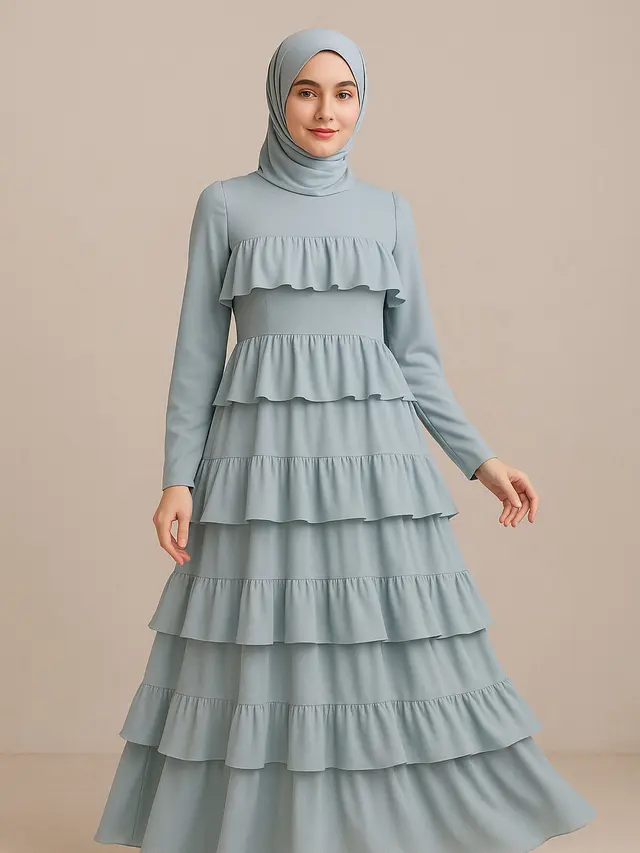 Model Gamis Dua Layer yang Tidak Bikin Gerah