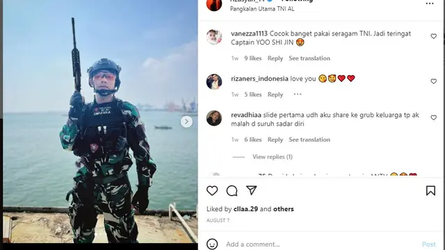 Riza Syah jadi tentara di sinetron Bintang Samudra (Foto: Instagram @rizasyah_14)