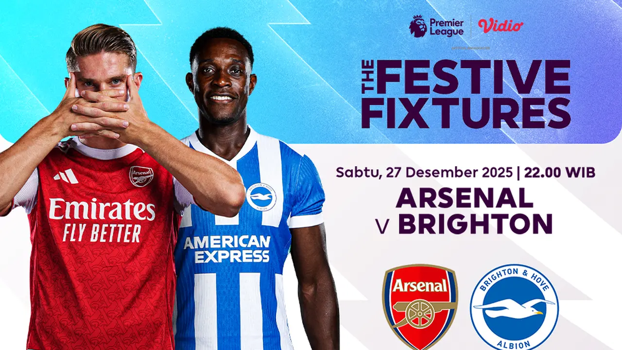 Live streaming Liga Inggris Arsenal vs Brighton, eksklusif di Vidio. (sumber: dok. Vidio.com)