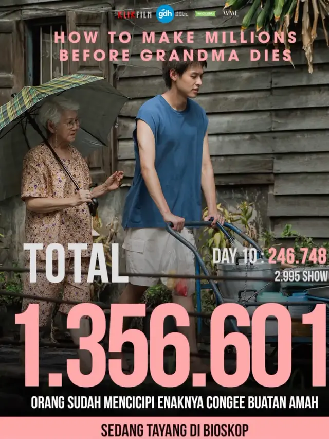 Jumlah penonton How To Make Millions Before Grandma Dies tembus 1,3 juta setelah tayang 10 hari di bioskop. (Foto: Dok. Instagram @klikfilm)
