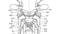 Gambar paten yang diajukan Yamaha. (Cycleworld)