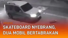 Nasib apes menimpa dua pemobil yang terekam CCTV. Berawal dari sebuah skateboard tak bertuan yang menyebrangi jalan. Membuat sebuah mobil berhenti mendadak hingga ditabrak mobil lainnya di belakang.