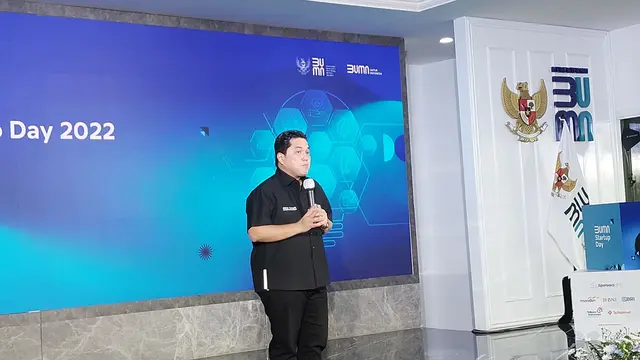 Menteri BUMN Erick Thohir resmi meluncurkan BUMN Start Up Day di Kementerian BUMN, Selasa (23/8/2022).