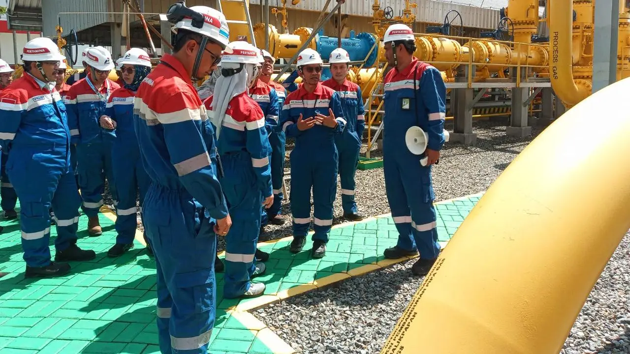 Jajaran Direksi dan Komisaris PT Pertamina Gas (Pertagas) melaksanakan kegiatan Management Walkthrough (MWT). (Dok Pertagas)