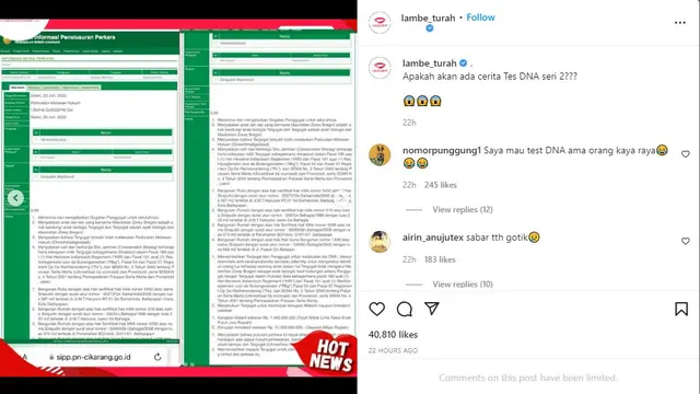 Gugatan Veranosiliyana terhadap suami Zaskia Gotik terdaftar dalam nomor 136/Pdt.G/2022/PN Ckr (https://www.instagram.com/p/Cf8xbfRPaKZ/)
