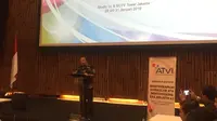 Direktur Akademi Televisi Indonesia Edward Depari Saat Membuka Workshop ATVI 2019. (Foto: Liputan6.com/Muhammad Radityo Priyasmoro)