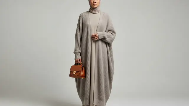 Abaya Outer Rajut Oversized Minimalis