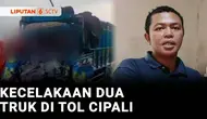 Dua truk terlibat kecelakaan di Tol Cipali, Subang, Jawa Barat, pada Sabtu pagi. Kecelakaan diduga akibat pengemudi salah satu truk mengantuk. Dua orang tewas dalam insiden itu.