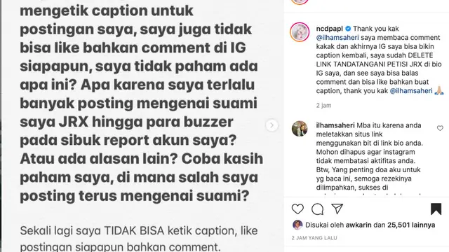 Akun Nora Alexandra Sempat Dibekukan Instagram