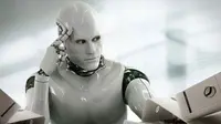 Ilustrasi robot humanoid. 