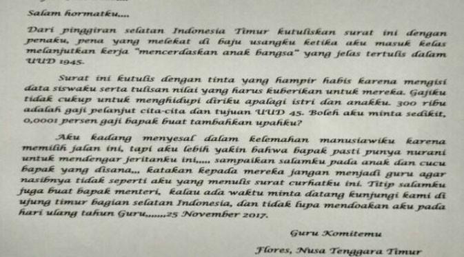 Sepucuk Surat dari Guru di Ujung Timur Indonesia untuk Jokowi