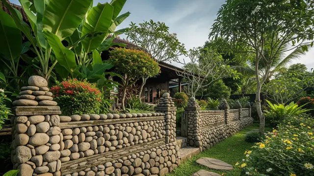 Pagar Batu Kali Susun Kering (Dry Stack)