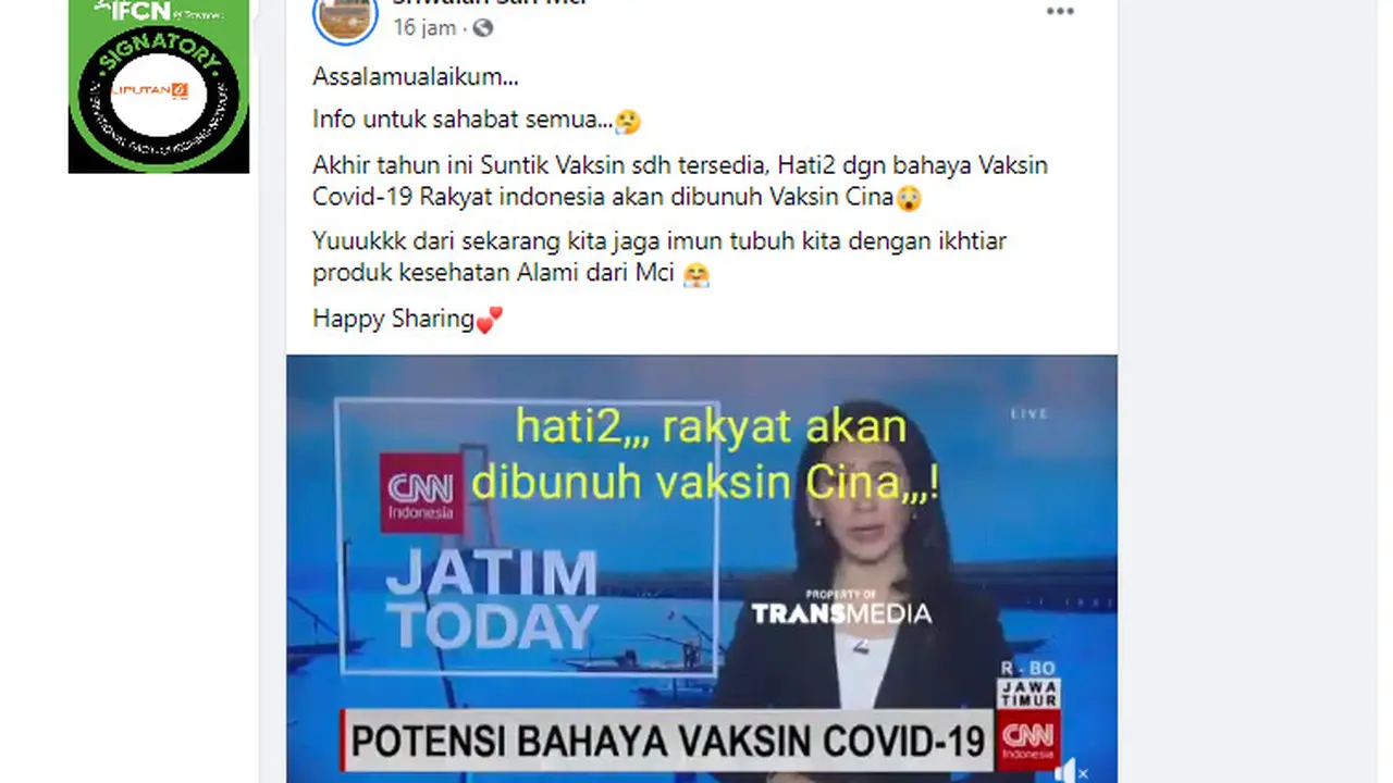Video Ini Tidak Memberitakan Rakyat Indonesia akan Dibunuh Vaksin China