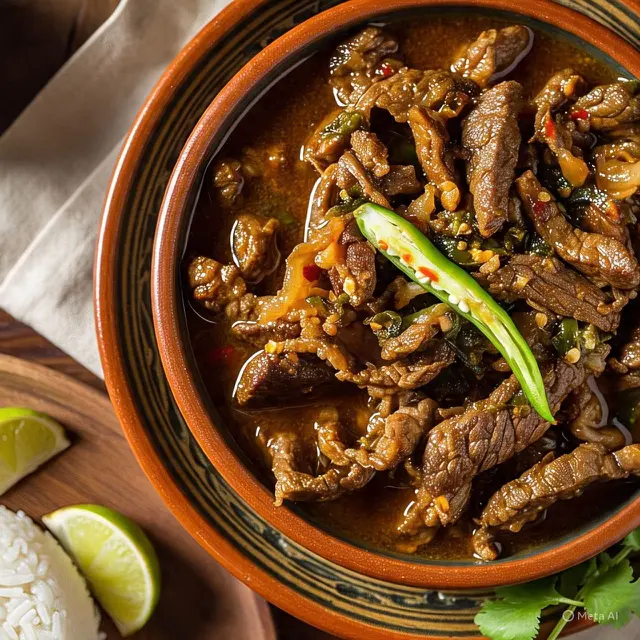 Asam Padeh Daging dengan Cabe Ijo