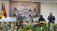 Badan Eksekutif Mahasiswa (BEM) Nusantara Daerah Jawa Barat menggelar diskusi publik dengan tema 'Menyelisik Pemimlin Bangsa Masa Depan Menuju Pemilu 2024' di Aula Auditorium Universitas Perjuangan Tasikmalaya, Jawa Barat, Minggu (8/10) (Istimewa)