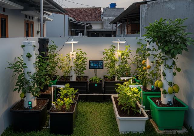 7. Rumah Dengan Taman Dalam Mini