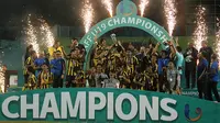 Timnas Malaysia U-19 meraih juara Piala AFF U-19 2018 setelah mengalahkan Myanmar. (Bola.com/Aditya Wany)