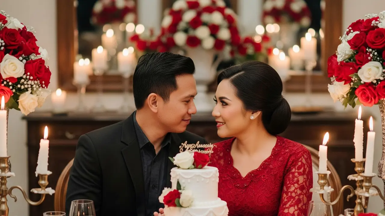 Prompt AI Edit Foto Ulang Tahun Pernikahan