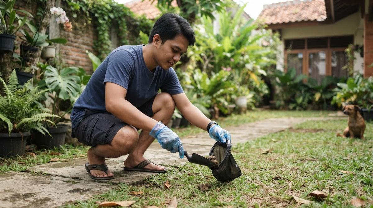 Membersihkan Halaman Rumah
