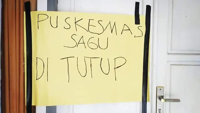 Puskesmas ditutup oleh warga yang puas dengan hasil Pilkades Sagu, Adonara, Flotim. (Foto: Liputan6.com/Istimewa/Ola Keda)