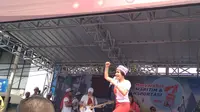 Arena karnaval kampanye Calon Presiden dari nomor urut 01, Jokowi, dipenuhi penampilan penyanyi ternama tanah air, Minggu (7/4/2019).