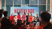 Aaliyah Massaid dalam acara Anniversary ke-3 OMG Beauty dan peluncuran koleksi OMG Matte Last Lip Cream #NeverFadeBeautyInNeverSleepCity, di Jakarta Selatan, Rabu, 24 April 2024. (dok. Liputan6.com/Rusmia Nely)
