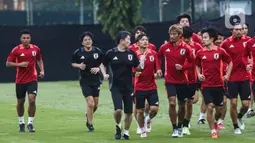 Skuad Samurai Biru kembali menggelar sesi latihan. (Liputan6.com/Angga Yuniar)