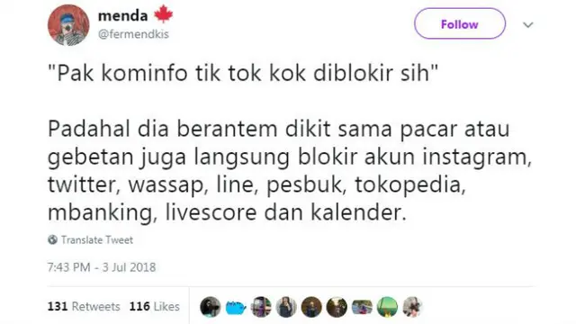 Cuitan pemblokiran Tik Tok 10