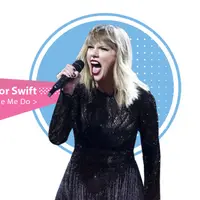 Yuk simak 5 aksi menarik Taylor Swift di video klip terbarunya, Look What You Made Me Do. (Foto: AP Exhange/John Salangsang/Invision, Desain: Nurman Abdul Hakim/Bintang.com)