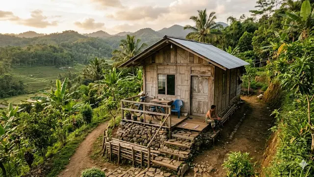 Contoh Rumah Murah Rp50 Juta di Desa dengan Tanah Miring