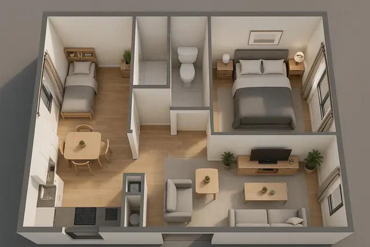 7 Model Rumah Sederhana Minimalis 6x12 dengan 2 Kamar, Nyaman untuk Keluarga Kecil