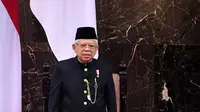 Wakil Presiden Ma’ruf Amin mengenakan pakaian adat Demang khas adat Betawi saat mengikuti Sidang Tahunan MPR, Rabu Pagi, 16 Agustus 2023. Di acara ini, Wapres didampingi istrinya, Wury Ma’ruf Amin yang tiba di Gedung Nusantara sekitar pukul 08.27 WIB. (Foto: Lukas - Biro Pers Sekretariat Presiden)