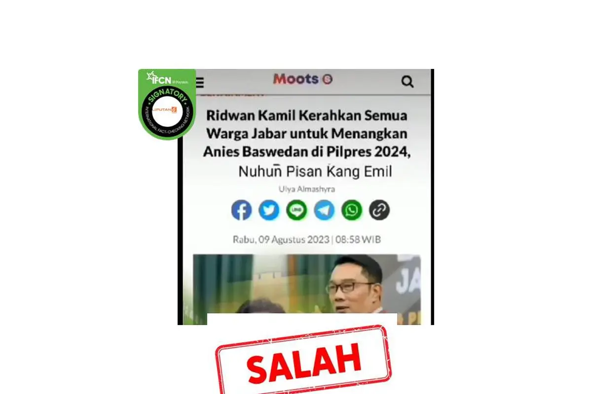 Cek fakta Ridwan Kamil dukung Anies Baswedan