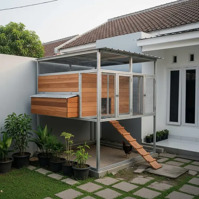 9 Desain Kandang Ayam Rangka Baja Ringan Kombinasi Kayu, Solusi Modern dan Kuat