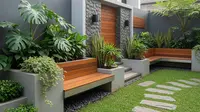 7 Inspirasi Bangku Taman Menyatu dengan Pot Tanaman agar Halaman Rumah Lebih Estetik dan Fungsional