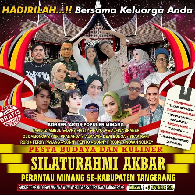 Silaturahmi Akbar Perantau Minang dan Festival Kuliner Minang