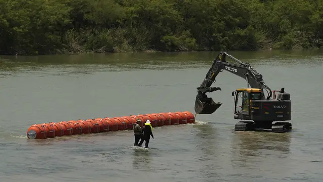 Texas memasang penghalang apung di Sungai Rio Grande Perbatasan AS-Meksiko