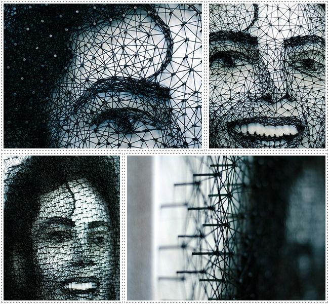 Lukisan wajah Michael Jackson yang terbuat dari benang dan paku | Photo: Copyright asiantown.net