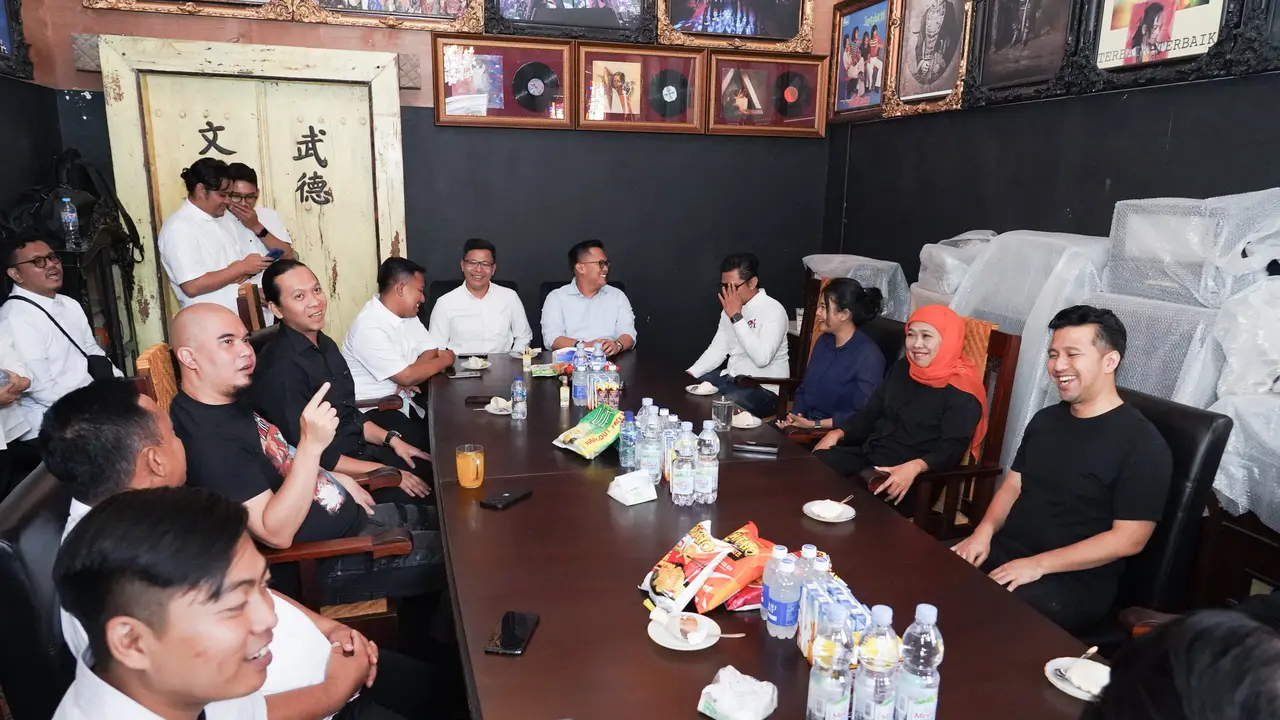 Pentolan Band Dewa 19 Ahmad Dhani bertemu Khofifah Indar Parawansa-Emil Elestianto Dardak (Istimewa)