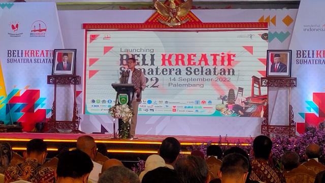 Resmikan 'Beli Kreatif Sumsel', Sandiaga Uno Perkenalkan Rojali dan Rogana, - Regional Liputan6.com