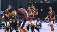 Selebrasi pemain STIN Pasundan di Final Four Livoli Divisi Utama 2022