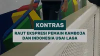 Kontras ekspresi terlihat usai laga Timnas Indonesia kontra Kamboja di Piala AFF 2026. Para pemain Indonesia merayakan kemenangan dengan penuh sukacita, sementara pemain Kamboja tampak tertunduk dan kecewa setelah harus mengakui keunggulan skuad Garuda.