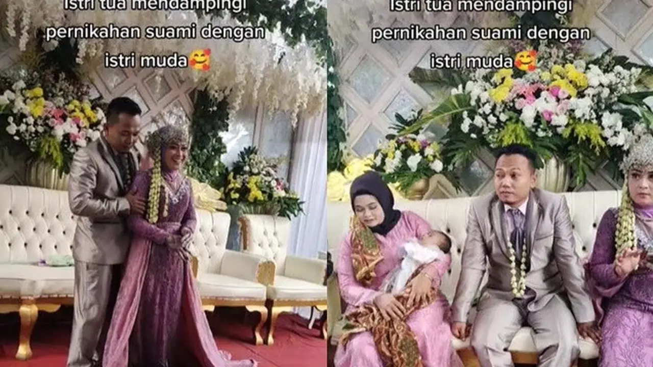 Viral Istri Dampingi Suami Menikah Lagi dengan Wanita Lain, Tetap Tegar