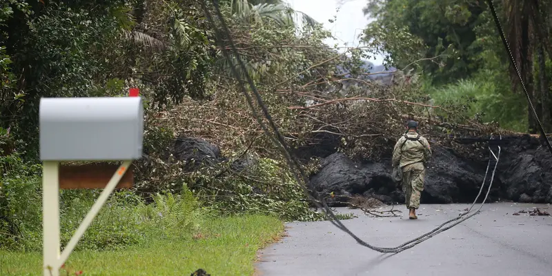 Usai Letusan Gunung Kilauea, Lahar Dingin Putus Lalu Lintas di Hawaii